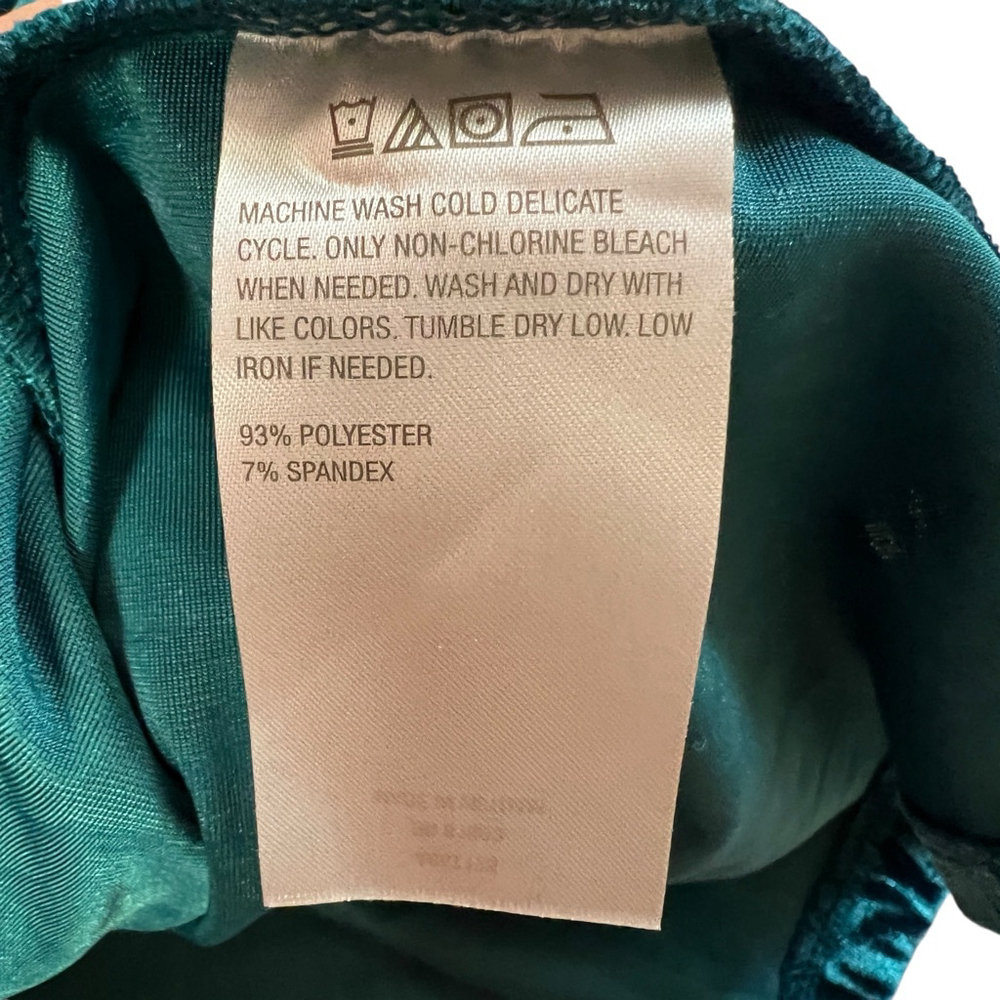 Beautiful Lawrence Zarian Teal Crushed Velvet Blouse Top Women’s Large - Picture 3 of 15